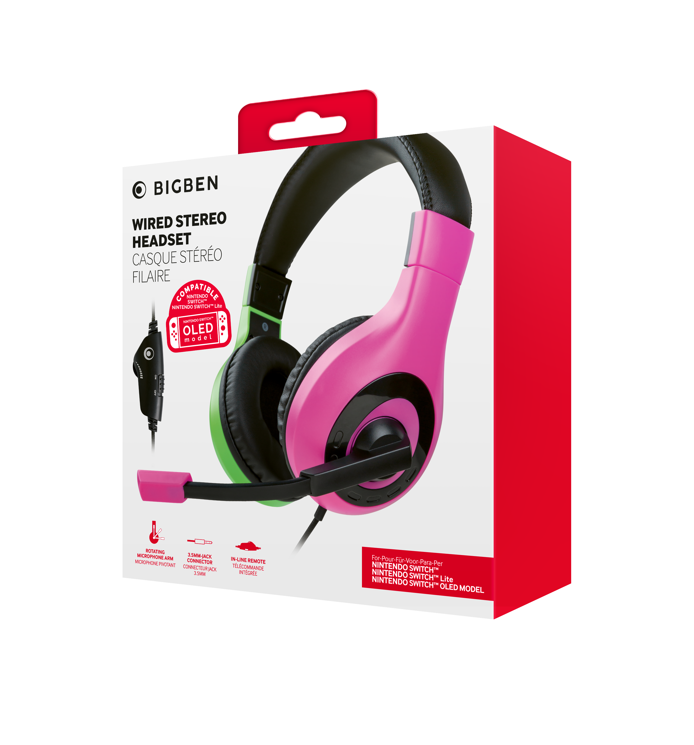 PINK AND GREEN SWITCH HEADSET