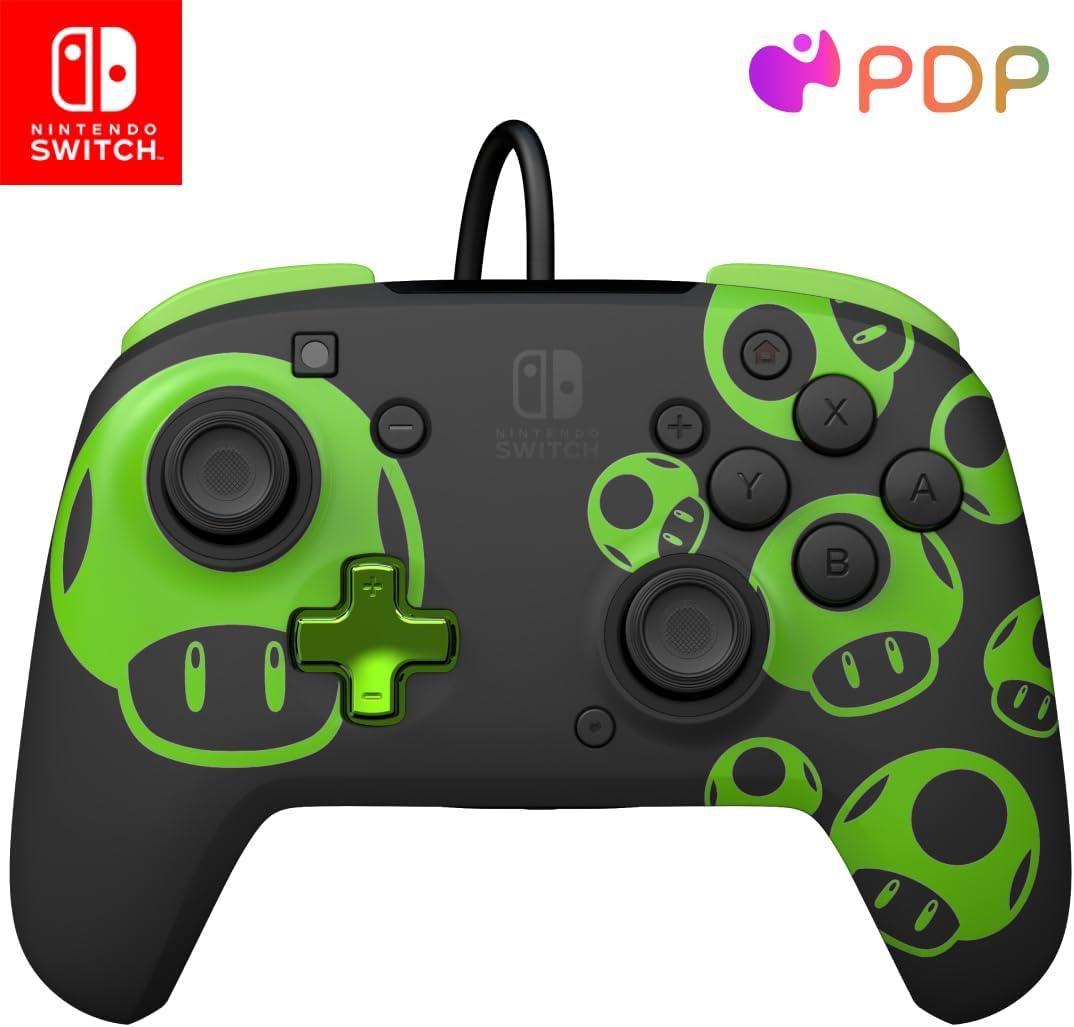 PDP Switch Rematch Wired controller 1-UP Glow in the dark Officially Licensed by Nintendo