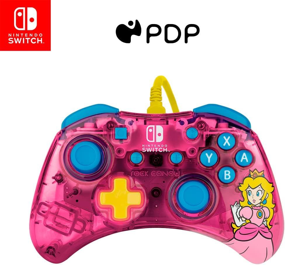 PDP Rock Candy Switch Wired Controller - Princess Peach